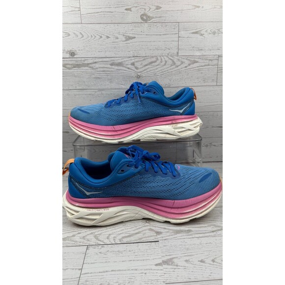 Hoka One  W Bondi 8 Running Shoes Womens Size 9.5 B Blue Athletic Wide #388 - Picture 2 of 8
